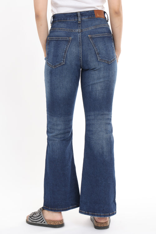 High Rise Flare Jeans for Women in Medium Blue