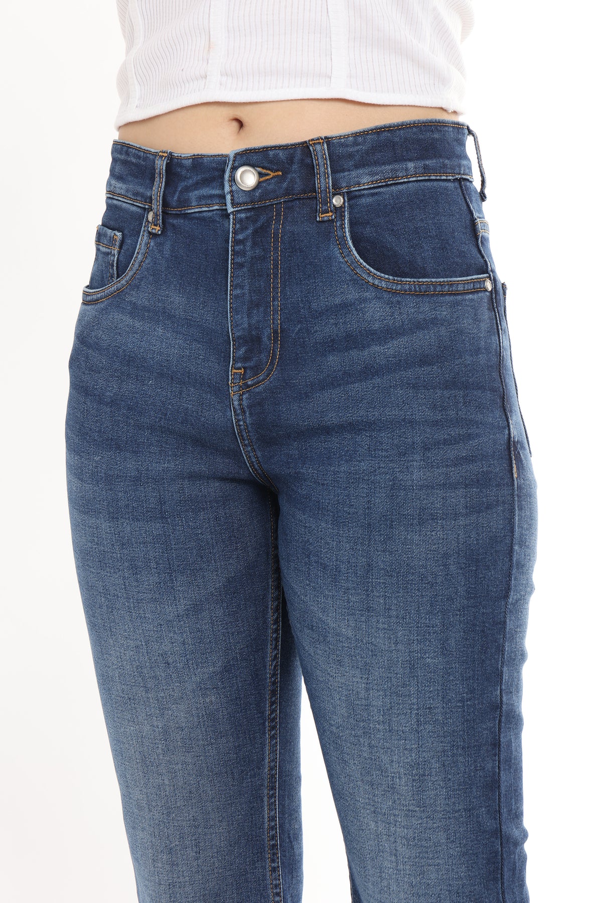 High Rise Flare Jeans for Women in Medium Blue